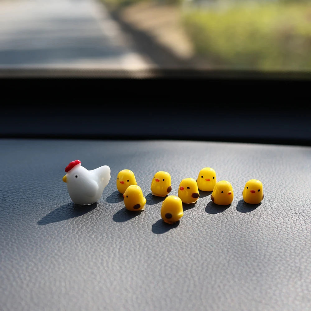 5Pcs Cute Mini Ducks Car Interior Decoration Auto Rearview Mirror Dashboard Ornaments For Woman Man Gift Car Accessories