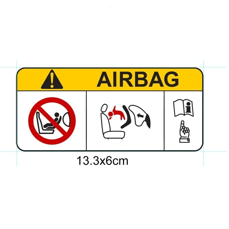 1Pc Easy Apply Airbag Safety Car Decal Waterproof Vinyl Sun Visor Dashboard Pegatinas Para Coche Auto Interior