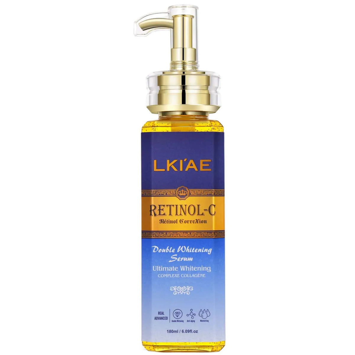 LKIAE Retinol Whitening Serum, Anti Dark Spots, with Collagen, Snail Extract, Improve Dull Uneven Skin Tone Essence, 180ml