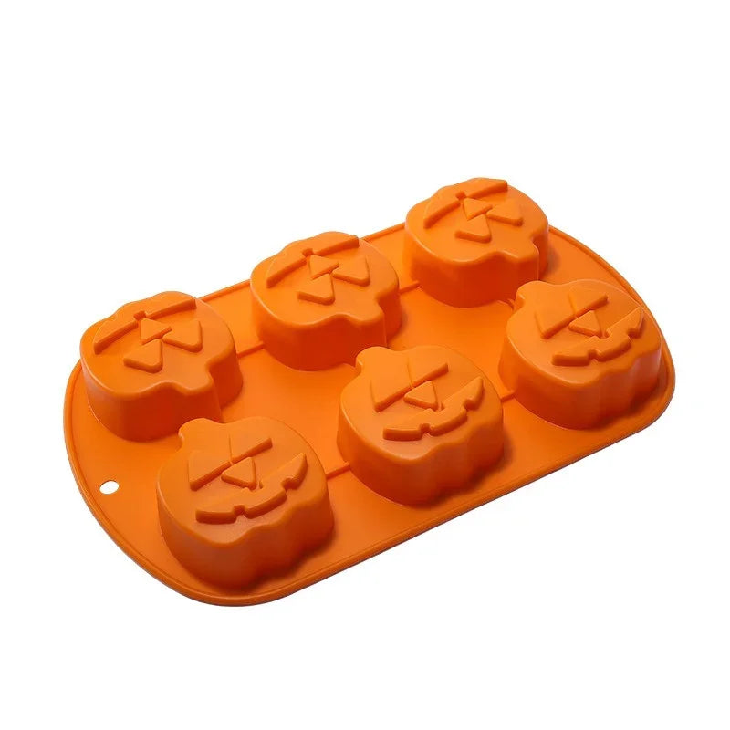 Halloween Moulds Silicone Pumpkin Shape Cake Mold Non-stick Dessert Chocolate Mold DIY Handmade Baking Pudding Fondant Tools