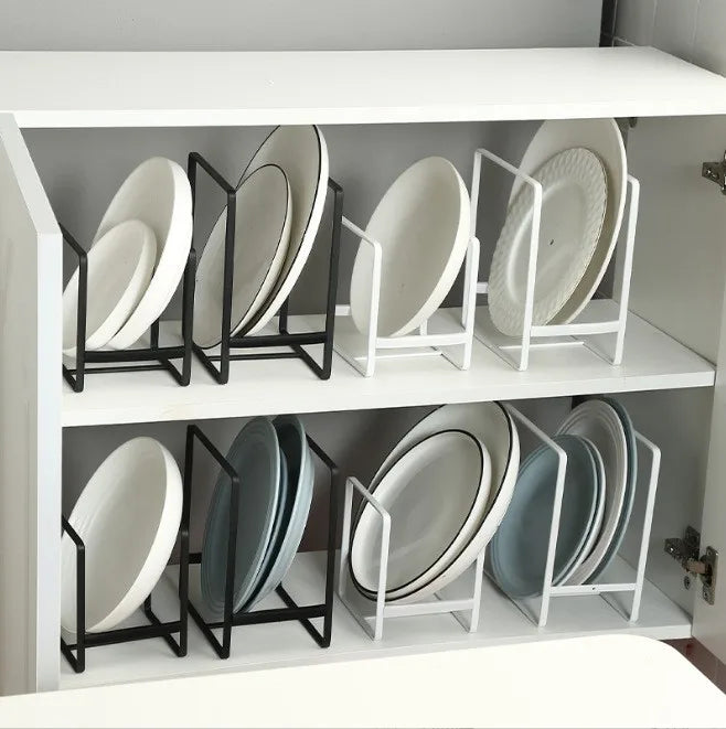 1pc kitchen cabinet plate storage countertop dish rack drawer dinner plate partition drain rack layered storage rack