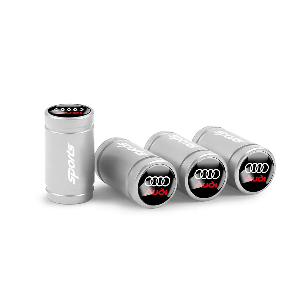 4pcs 3D Metal Car Wheel Tire Valve Air Stem Cap Covers for Audi A3 B5 B6 B7 B8 B9 8P 8V 8L A5 A4 C6 A6 RS Sline Q5 Q3 Q7 Quattro