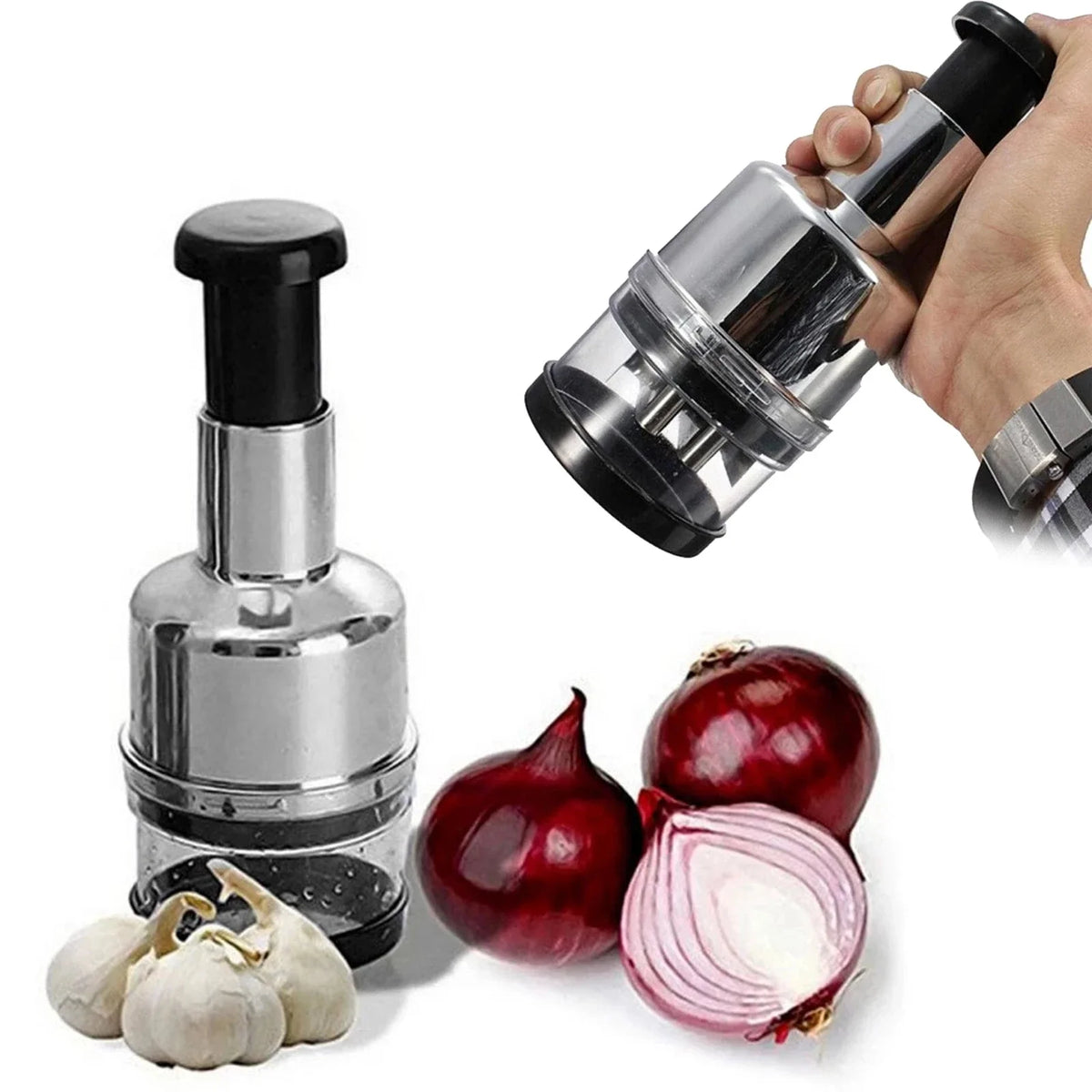 Manual Onion Chopper Garlic Crusher Hand Presser Food Cutter Meat Mincer Handheld Press for Vegetable Grinder Kitchen Tool