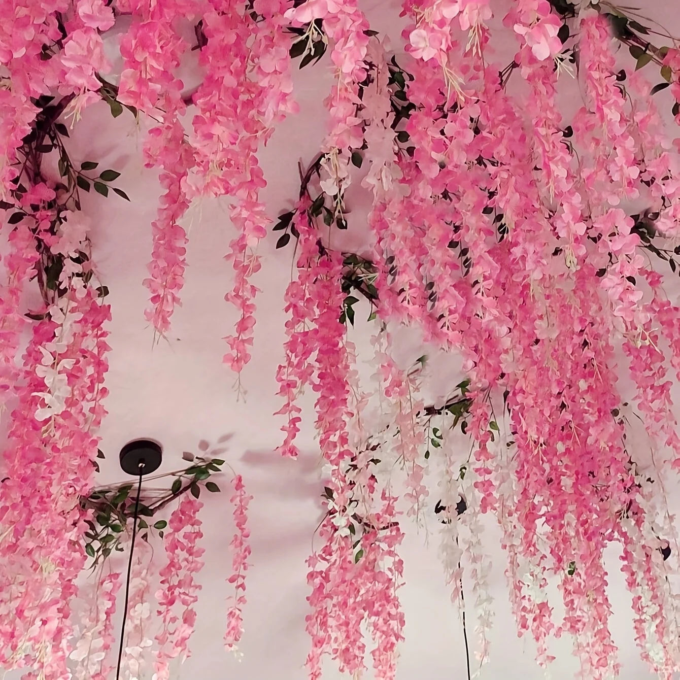 1 set artificial lavender vines, plastic fake flower strings, hanging garland decoration, suitable for weddings, Mother's Day