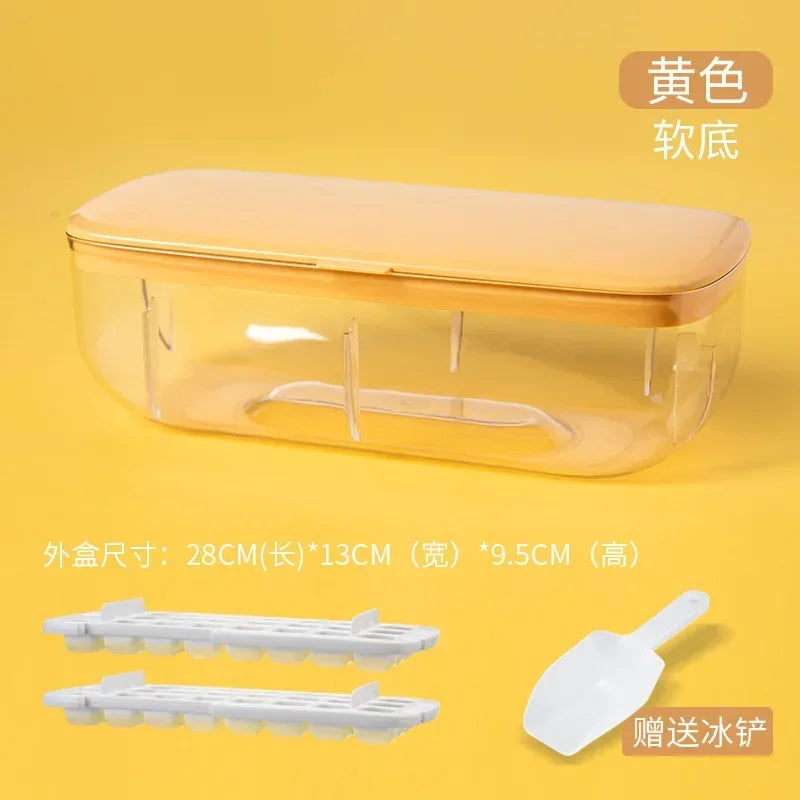 Pressing The Ice Cube Mold Food Grade Ice Making Mold Refrigerator Storage Ice Maker Ice Cube Box Ice Grid