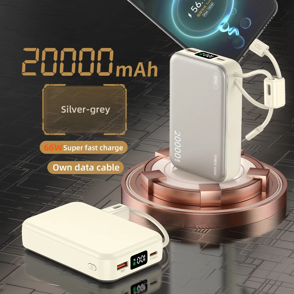 CCC China standard 66W Power Banks Fast Charger Powerbank 20000mAh for iPhone 16/15/14/13 Xiaomi Huawei Samsung External Battery