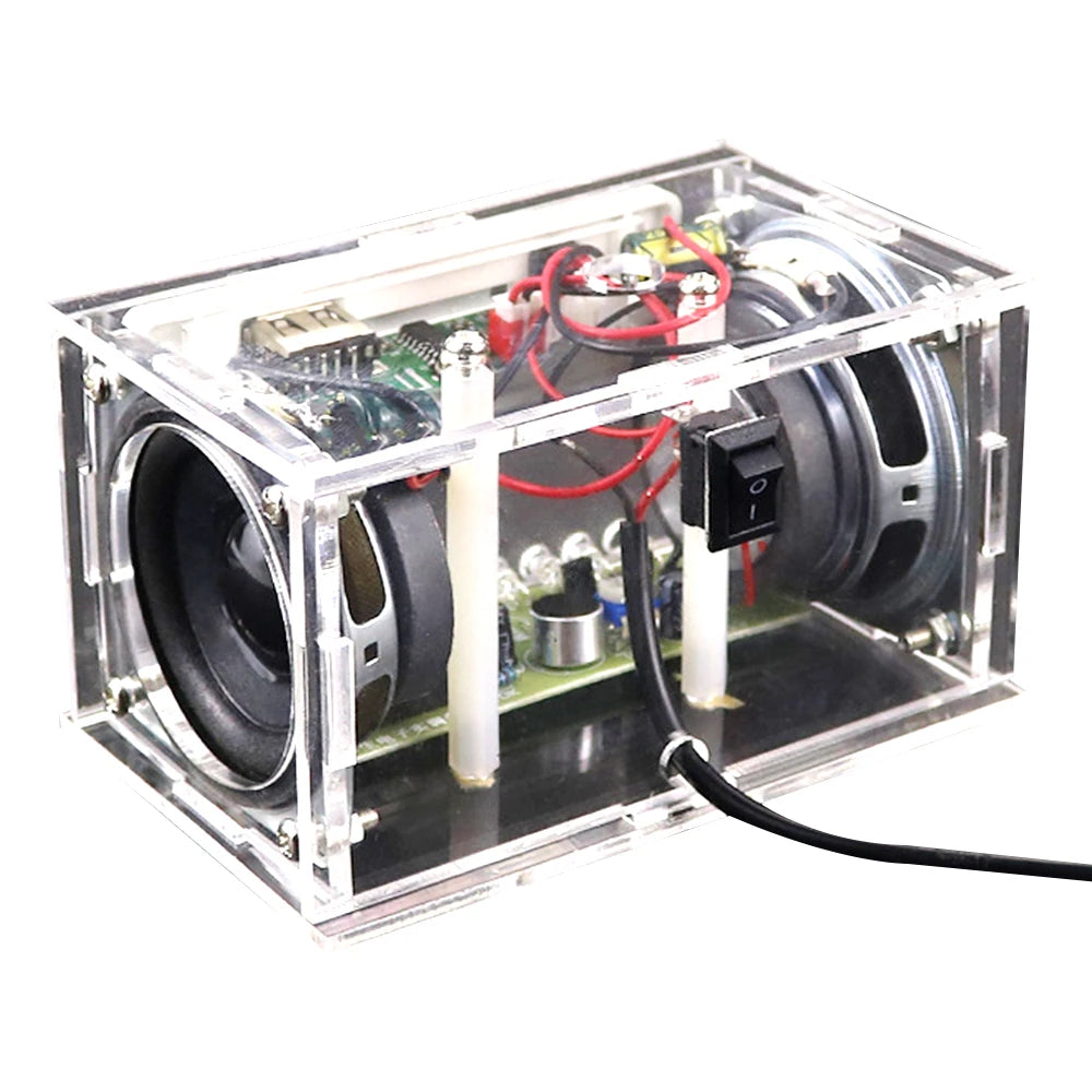 White DIY Electronic Kit Bluetooth Speaker Teaching Practice Bluetooth Stereo Speaker Electronics DIY Soldering Project Kit