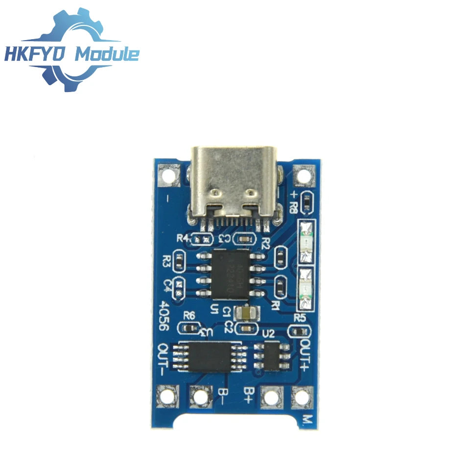 1-100PCS TP4056 Type-C 1A Lithium Battery Charger Module – 5V for 18650 Li-ion with Dual Protection, USB-C Charging Board