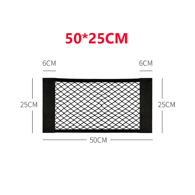 Car Trunk Storage Bag Nylon Mesh Nets Auto Back Rear Trunk Organizer Elastic String Luggage Net Holder Pocket Vehicle supplies