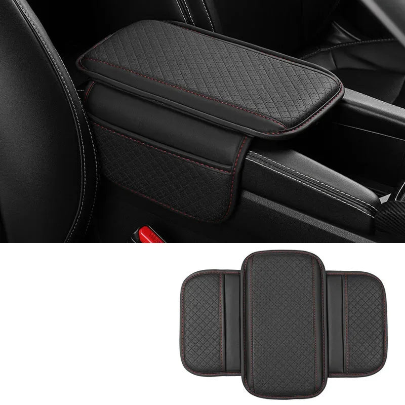 Universal Car Arm Rest Cushion PU Leather Breathable Center Console Box Cover Anti Scratch Armrest Box Protector Cover