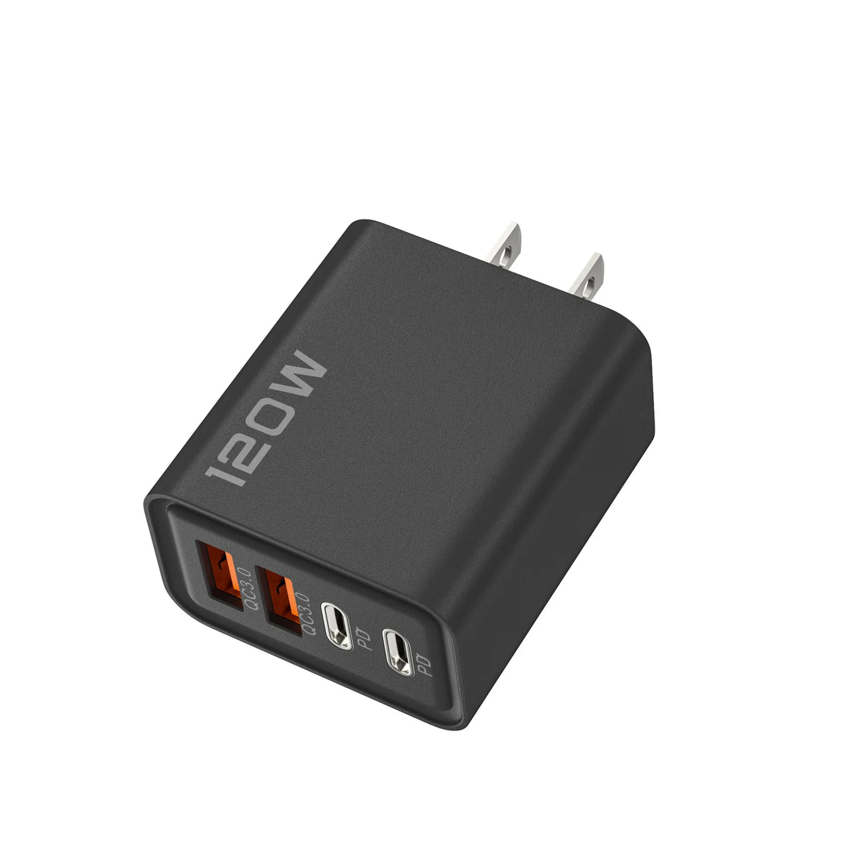 120W Double PD Fast Charger with Type-C & QC3.0 Ports Support PD Charging Protocol 5V 2A Charging Adapter