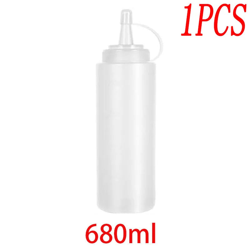 Large Squeeze Condiment Bottles with Nozzles Ketchup BBQ Sauces Olive Oil Bottle Dispenser Squeeze Sauce Bottle Kitchen Gadget