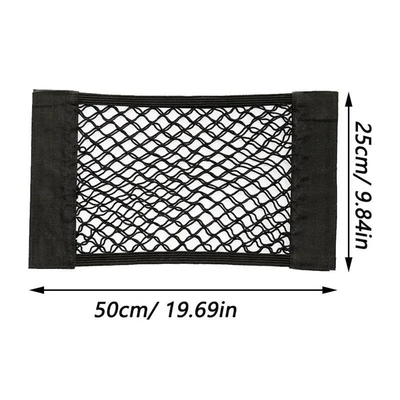 Car Seat Back Organizer Trunk Net Seat Elastic String Net Magic Sticker Mesh Storage Bag Auto Seat Back Bag Car Accessories