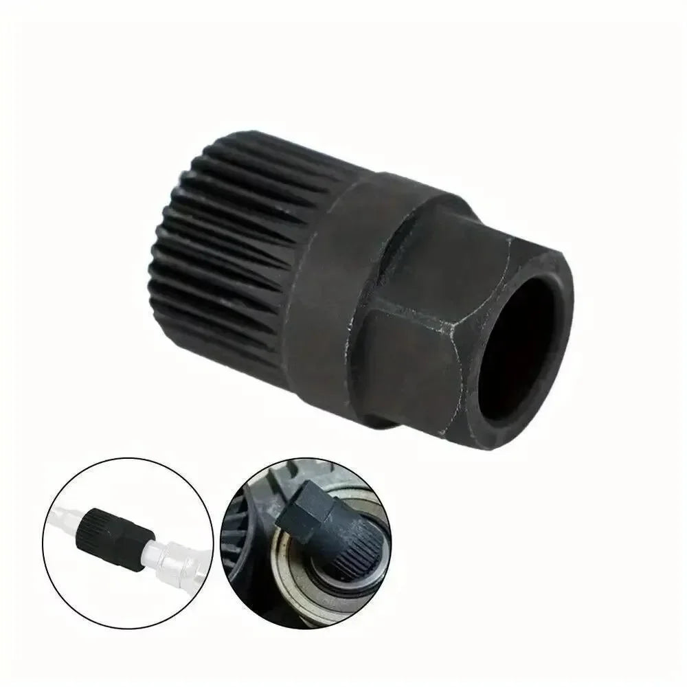 1Pc Alternator Clutch Free Wheel Pulley Removal Tool With 33 Tooth V Belt Pulley Remover Black Car Accessories