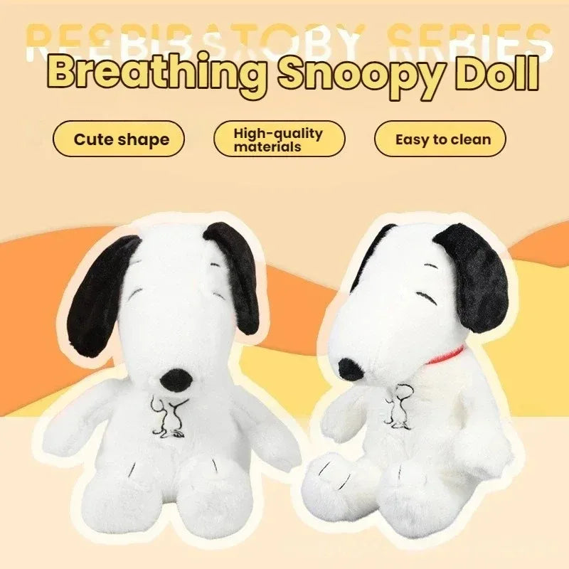 2026 Glowing Breathing Snoopy Plush Toy Baby Sleep Aid Cute Calming Stuffed Animal Kids Bedtime Gift。