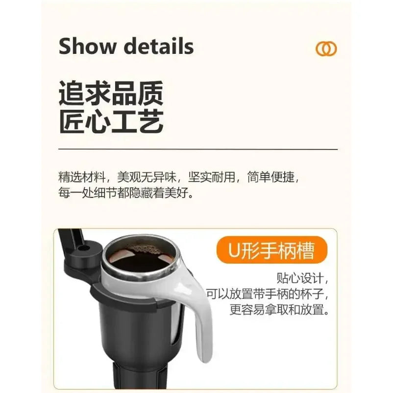 Multifunctional Car Cup Holder Extension Tray Adjustable Auto Interior Organizer Dining Table Storage For Vehicle Drinks