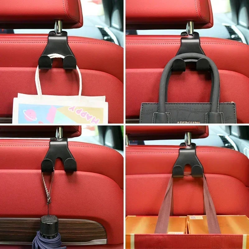 Upgraded 2 in 1 Vehicle Headrest Hooks Car Seat Hooks Durable Car Purse Holder Hanger Universal Car Hanger for Purses Bags Coats