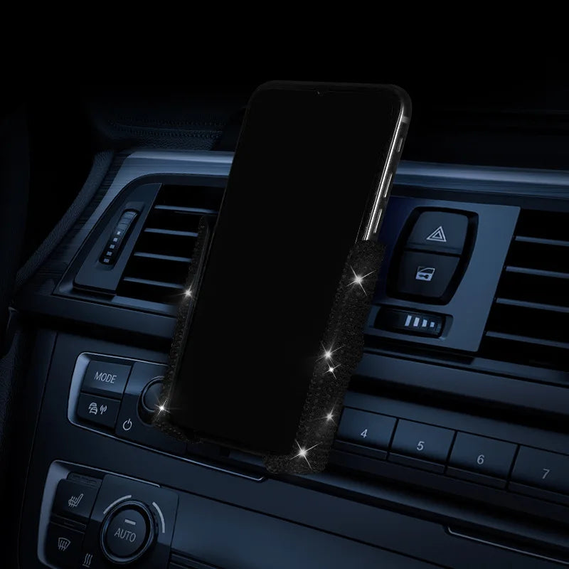 Bling Rhinestone Car Phone Holder Air Vent Gravity Auto-clamp Cell Phone Mount Luxury Crystal Car Navigation Bracket