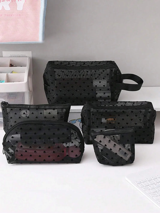 Printed Mesh Cosmetic Storage Bag