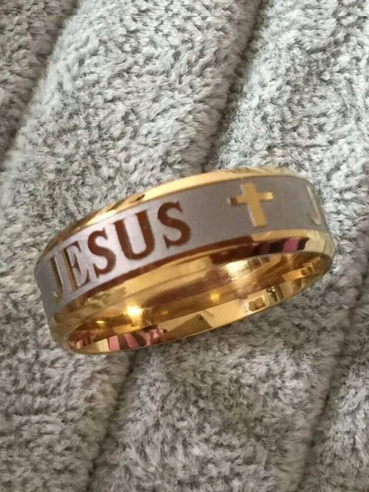Titanium Steel Jesus Cross Ring