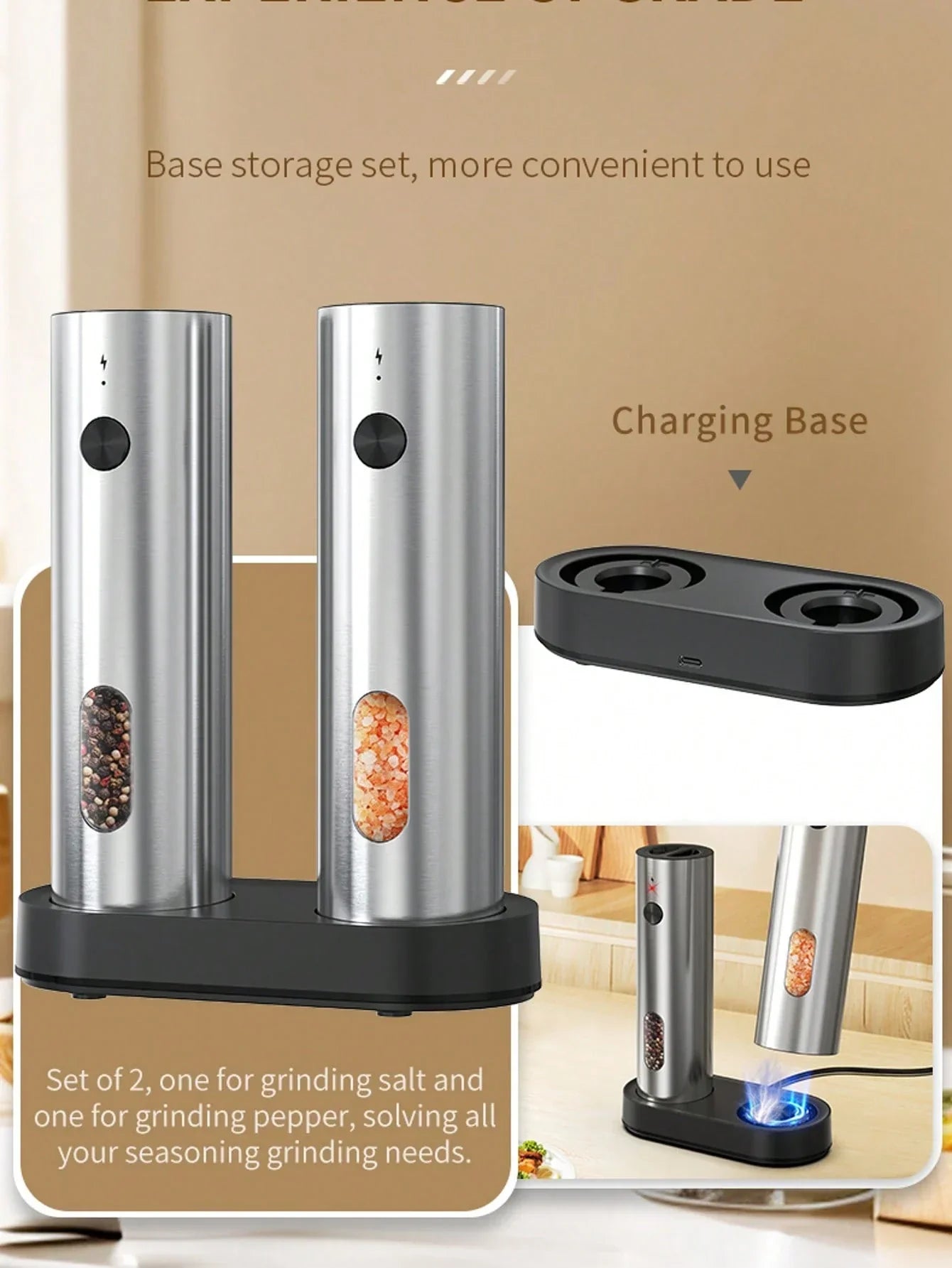 CLITON Rechargeable Spice Grinder Set