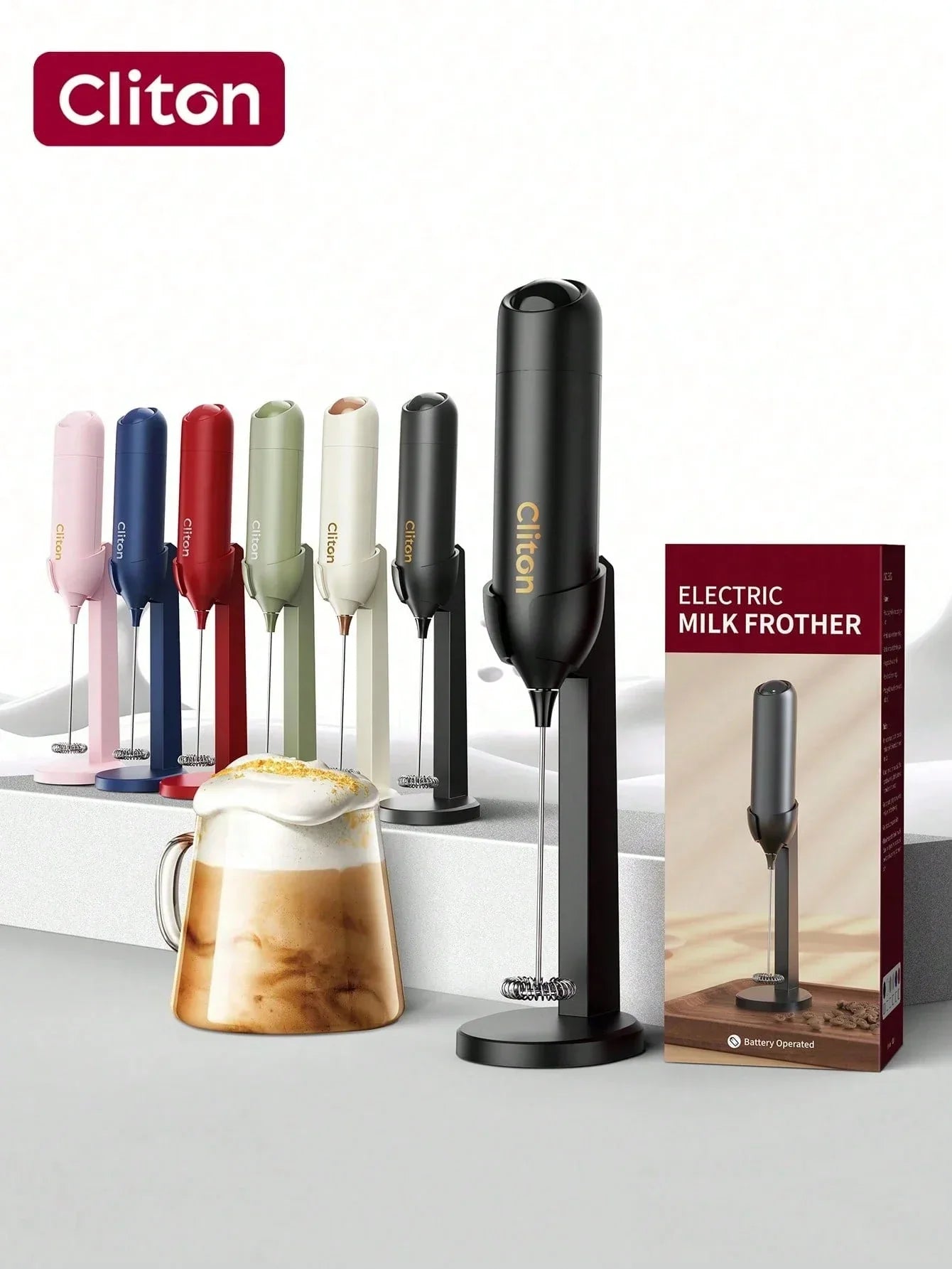 CLITON Battery-Powered Milk Frother