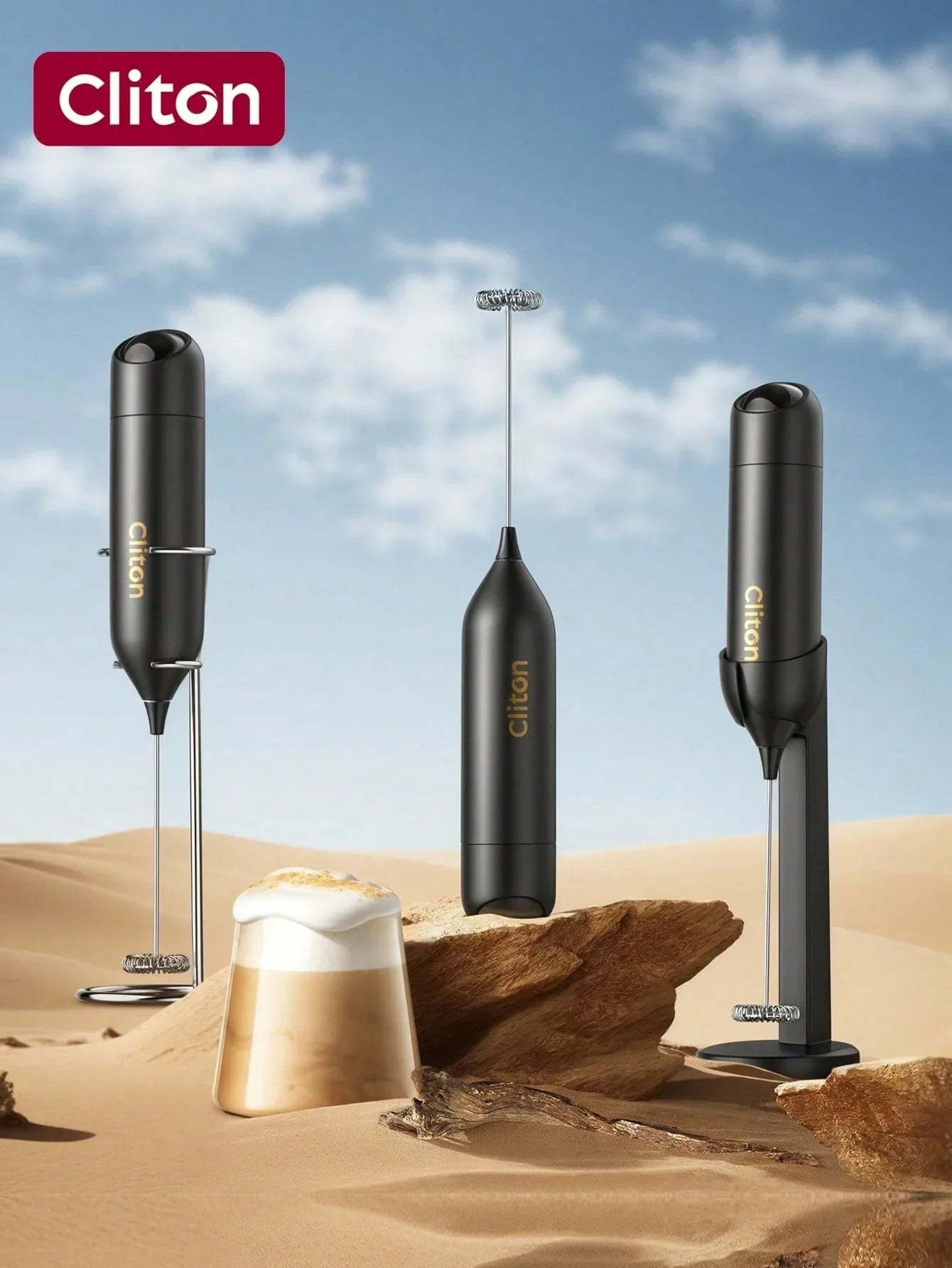 CLITON Battery-Powered Milk Frother