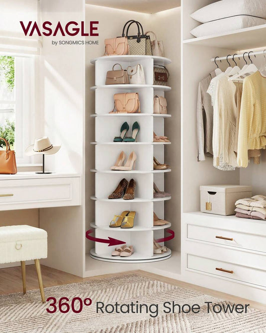 VASAGLE 7-Tier Rotating Shoe Rack Tower