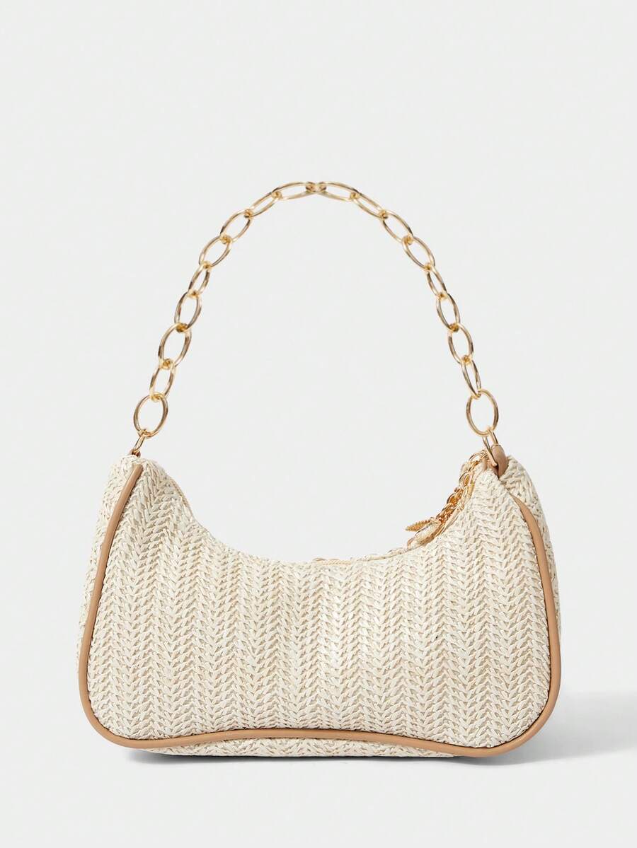 ROMWE Fairycore Summer Beach Starfish Series Woven Shoulder Bag