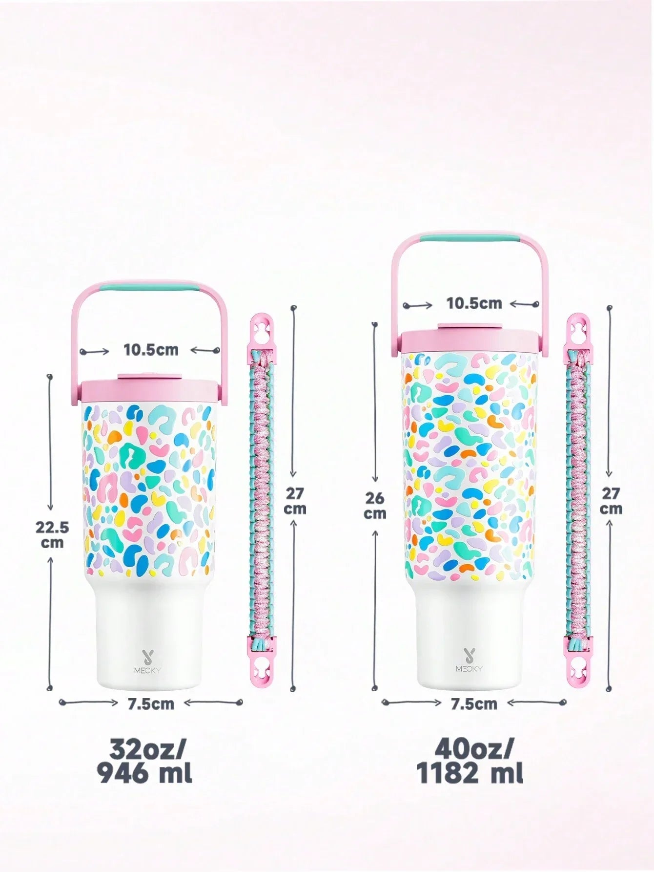 Meoky 40oz Insulated Handle Cup