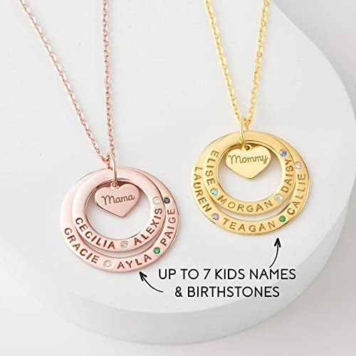Grandma Birthstone Name Necklace