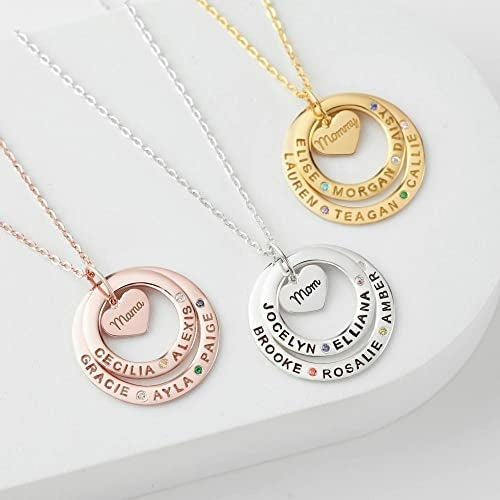 Grandma Birthstone Name Necklace