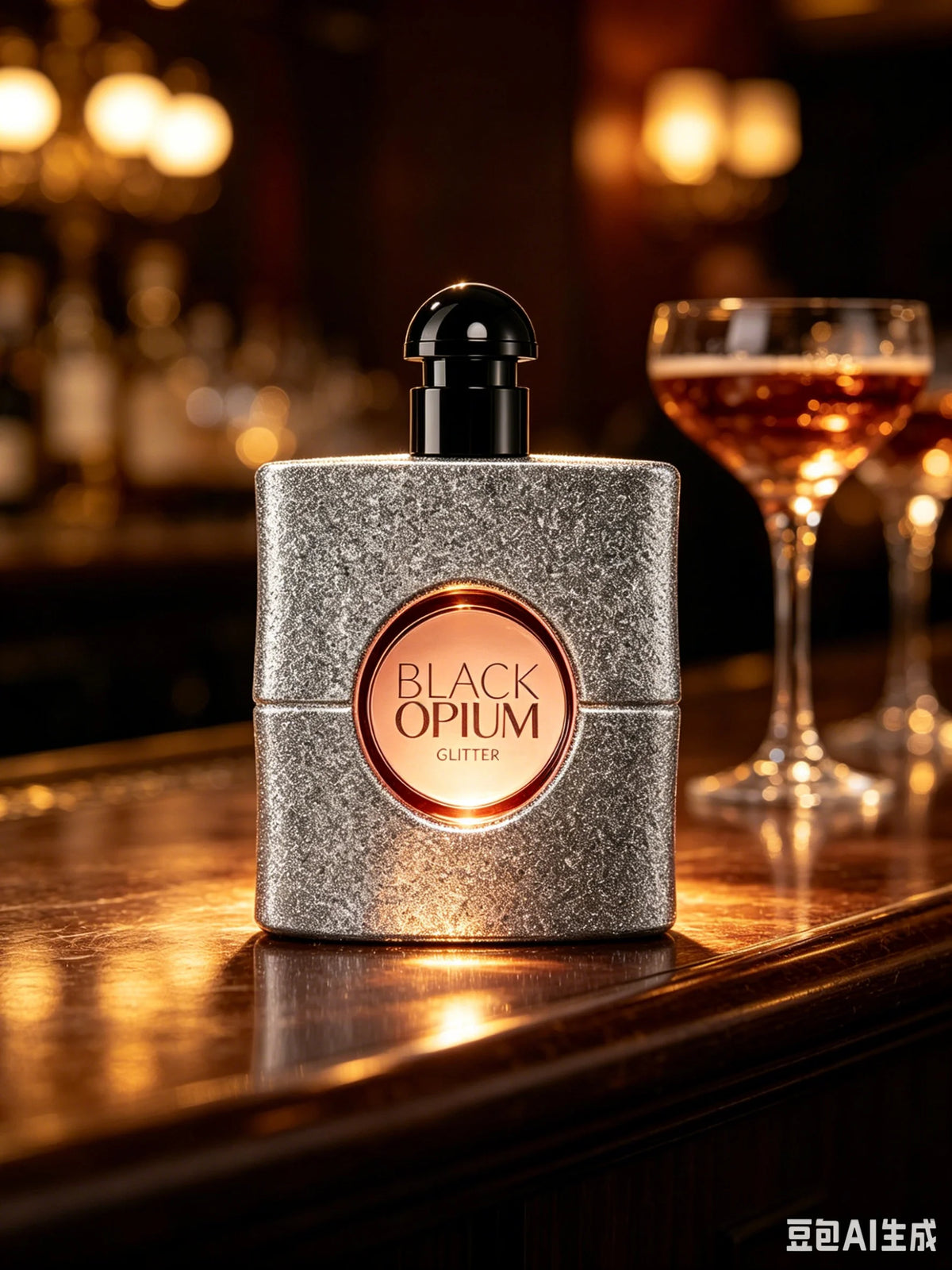 Black Opium Glitter Eau de Parfum for Women 3.0 FL.OZ Long Lasting Warm Coffee Vanilla Floral Fragrance Luxury Glitter Bottle Feminine Perfume with Gift Box for Date Night Daily Wear Gift for Her