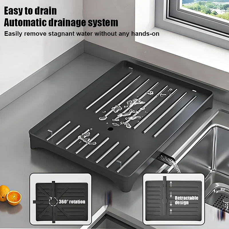 Kitchen Dish Rack with Drainboard