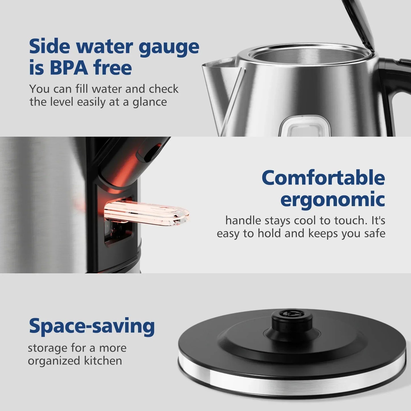 CACHOO Electric Stainless Steel Kettle 1.7L