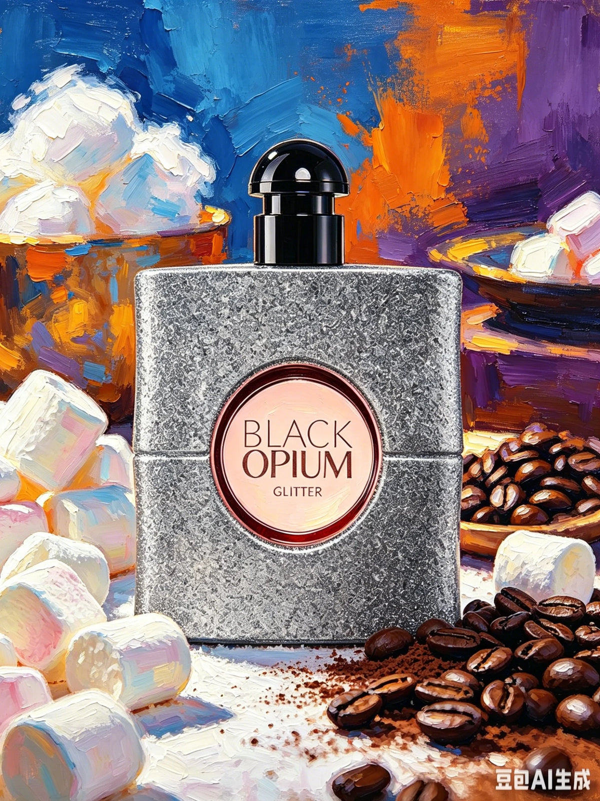 Black Opium Glitter Eau de Parfum for Women 3.0 FL.OZ Long Lasting Warm Coffee Vanilla Floral Fragrance Luxury Glitter Bottle Feminine Perfume with Gift Box for Date Night Daily Wear Gift for Her