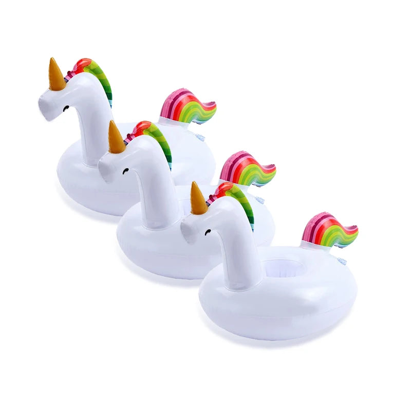 Unicorn Inflatable Ice Bar Single Hole Drink Holder Floating Cooler Tray of PVC Summer Pool Beach Party Beverage Float Supplies
