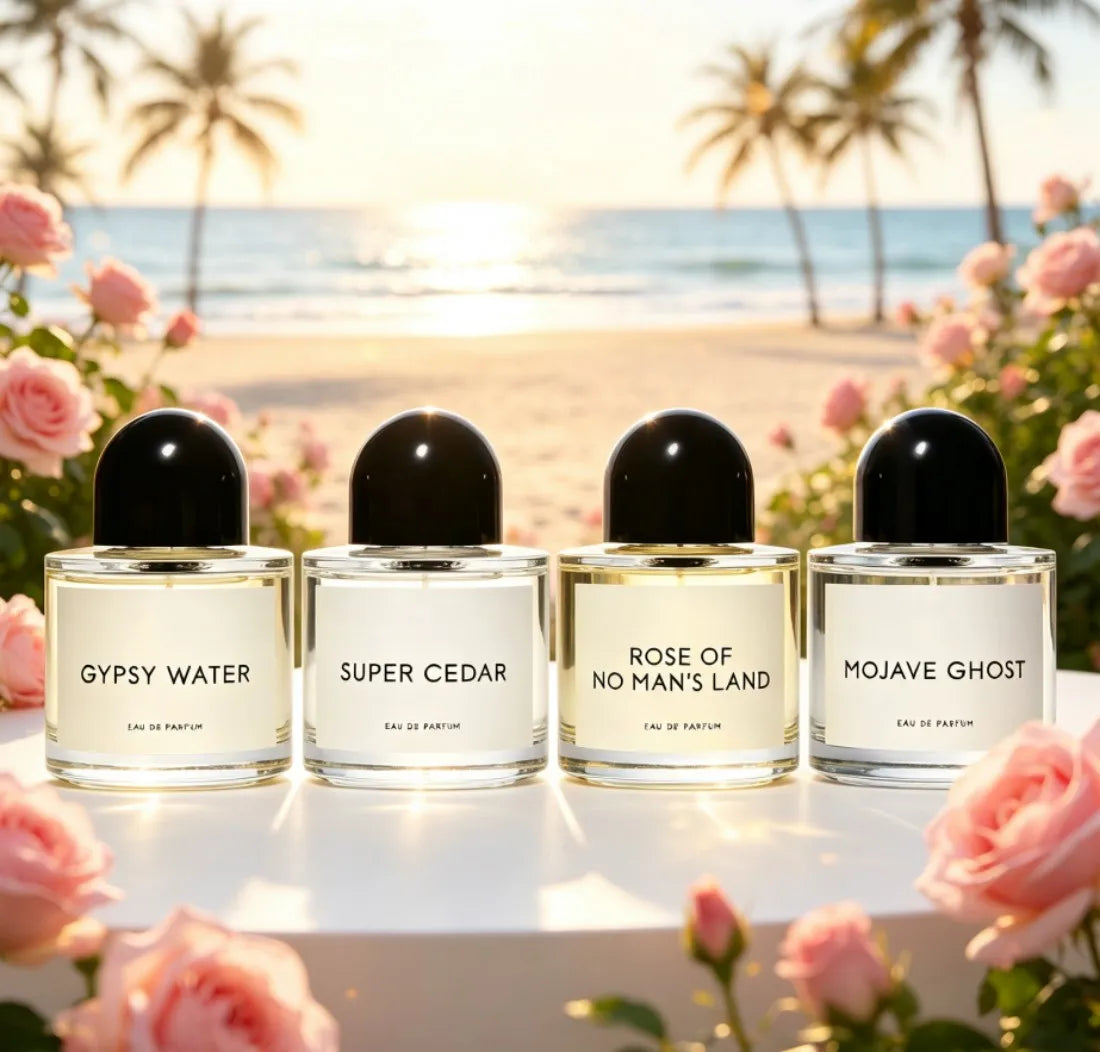 BYREDOO series of four neutral perfume, with a variety of fragrance options, flowers and fruits wood fragrance, high-end gift box packaging, unique fragrance, lasting fragrance, suitable for any venue, the best choice for gif