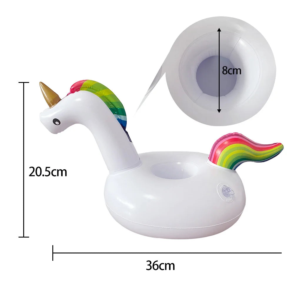 Unicorn Inflatable Ice Bar Single Hole Drink Holder Floating Cooler Tray of PVC Summer Pool Beach Party Beverage Float Supplies