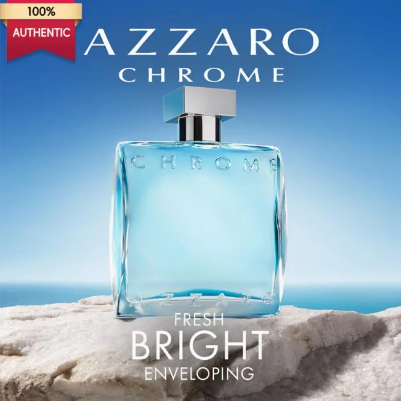 Azzaro Chrome Eau de Toilette Spray for Men, 3.4 oz / 100 mL, Iconic Metallic Aquatic & Citrus Scent, Ultimate Clean & Fresh Cologne