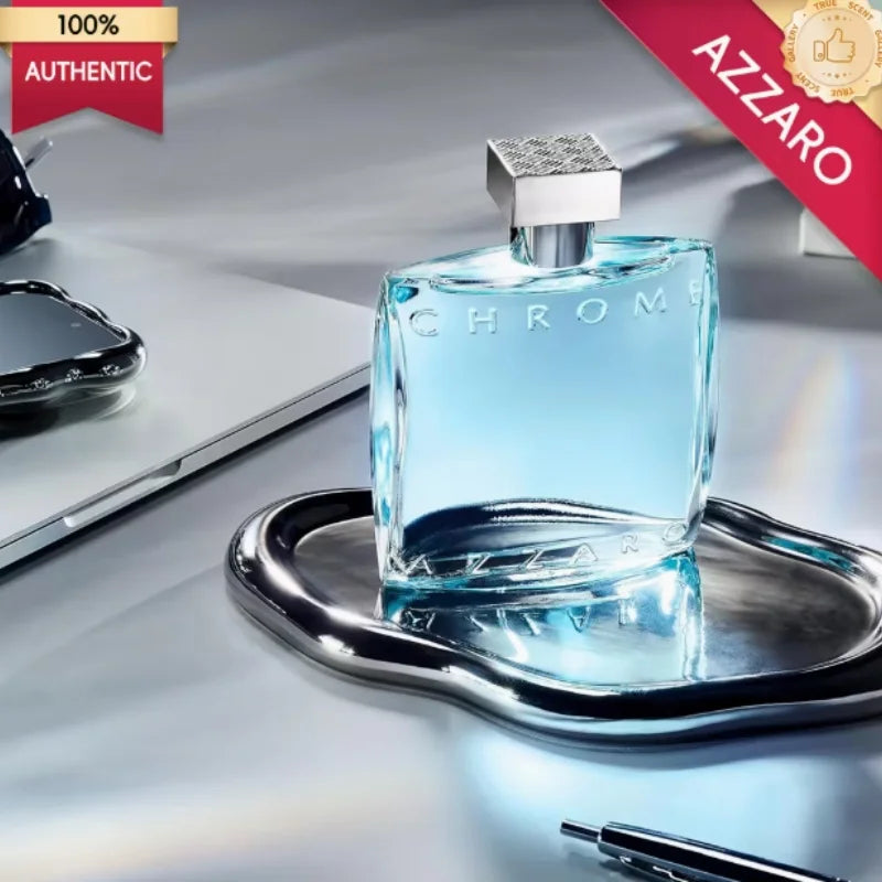 Azzaro Chrome Eau de Toilette Spray for Men, 3.4 oz / 100 mL, Iconic Metallic Aquatic & Citrus Scent, Ultimate Clean & Fresh Cologne