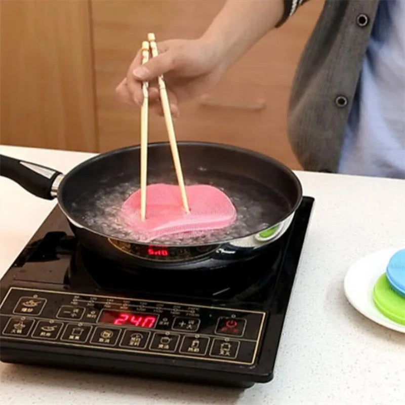1Pcs Silicone Dish Bowl Scrubber Dirt Cleaning Kitchen Towel For Non-Stick Oil Cleaning Washing Tool Kitchen Cleaning Brush