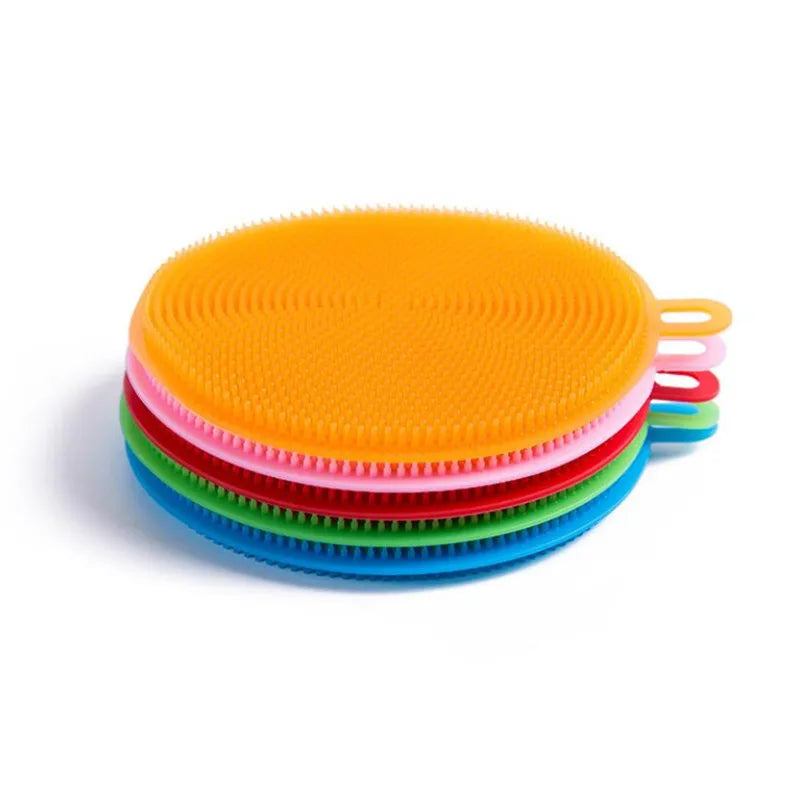 1Pcs Silicone Dish Bowl Scrubber Dirt Cleaning Kitchen Towel For Non-Stick Oil Cleaning Washing Tool Kitchen Cleaning Brush
