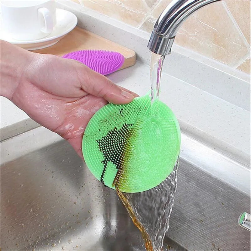 1Pcs Silicone Dish Bowl Scrubber Dirt Cleaning Kitchen Towel For Non-Stick Oil Cleaning Washing Tool Kitchen Cleaning Brush