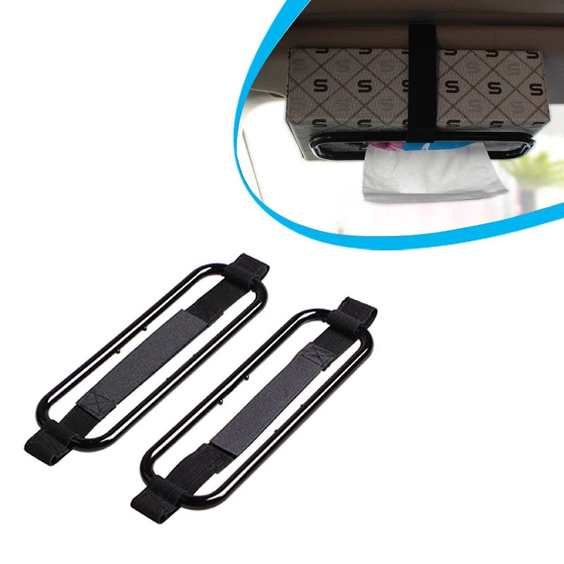 Car Back Seat Sun Visor Tissue Holder Box with Storage Pouch - Universal Auto Organizer Bag for Vehicle Interior Accessories