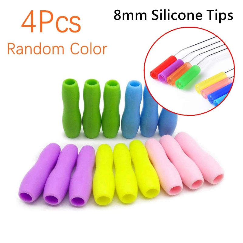 15cm Short Glass Straws 4pcs 6" Reusable Drinking Straws Dishwasher Safe Eco-Friendly Cocktail Straws for Smoothies Milkshake