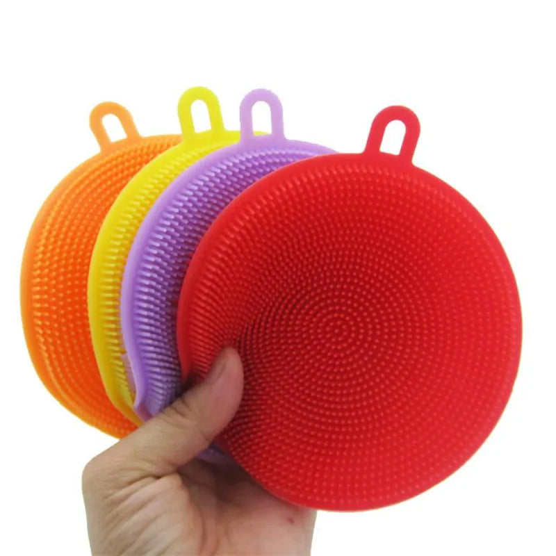1Pcs Silicone Dish Bowl Scrubber Dirt Cleaning Kitchen Towel For Non-Stick Oil Cleaning Washing Tool Kitchen Cleaning Brush