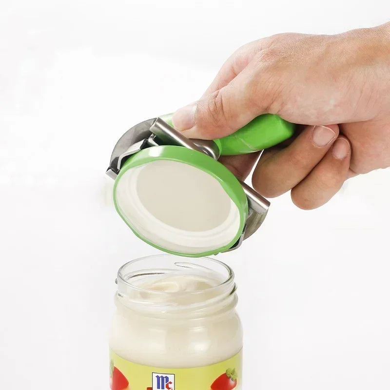 1PCS Stainless Steel Rotary Lids Off Jar Opener Adjustable Bottle Cap Opener Labor-saving Glass Bottle Canned For Kitchen Gadget