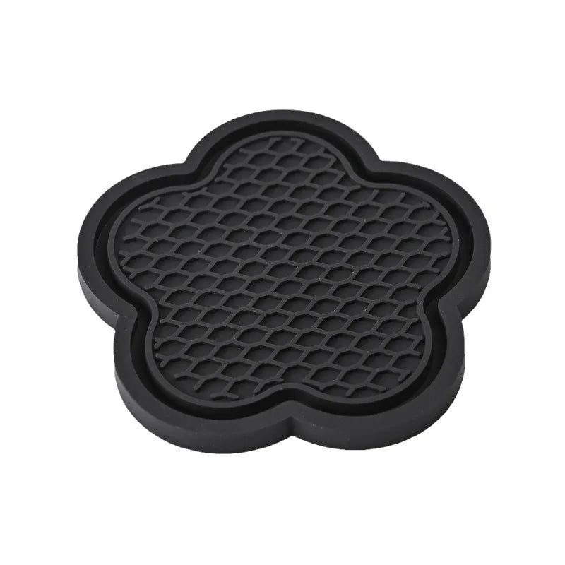 2PCS Car Cup Coaster Flower Shaped Silicone Waterproof Non-Slip Sift-Proof Spill Saucer Car Interior Accessories