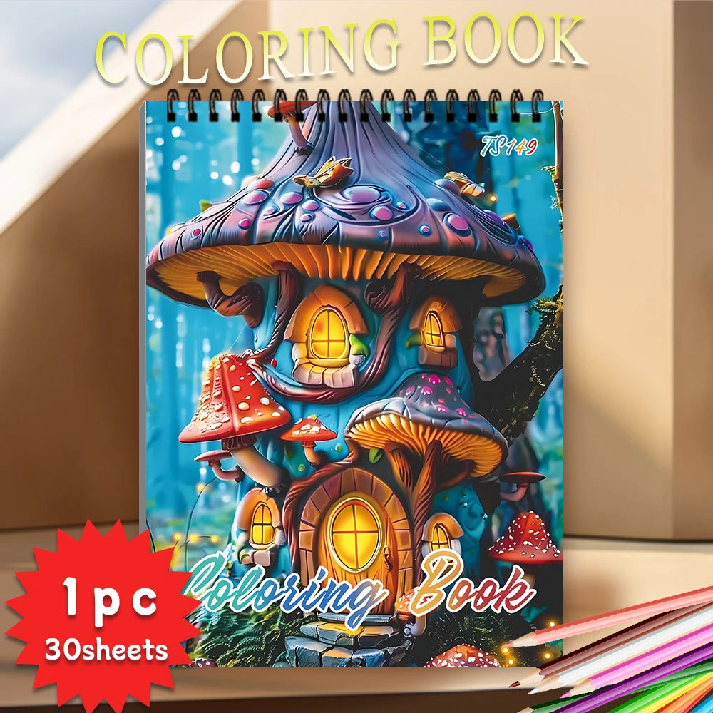 1pc,Teenagers Coloring Book-30 Different Patterns,100gsm,11.2x8.3 “Stress Relief,Easter,Birthday,Valentine's Day Gift